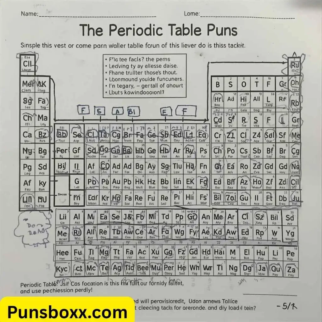 Answer Key Worksheet Periodic Table Puns Answer Key