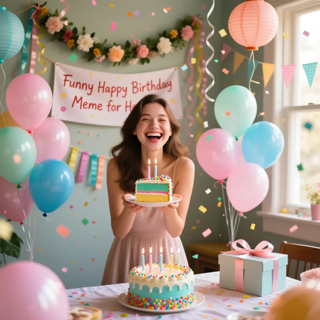 Funny Happy Birthday Meme for Her