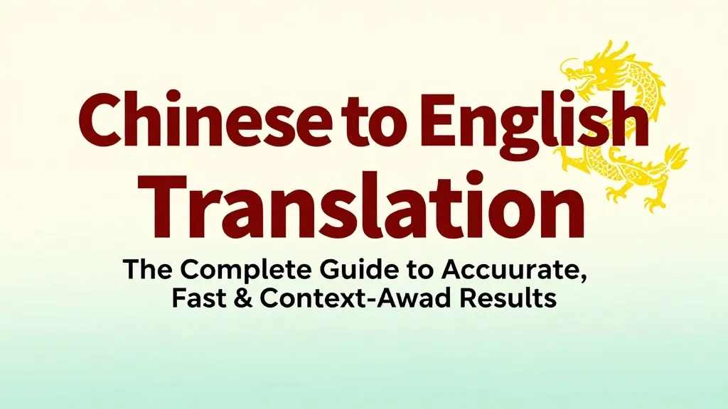 Chinese to English Translation: The Complete Guide
